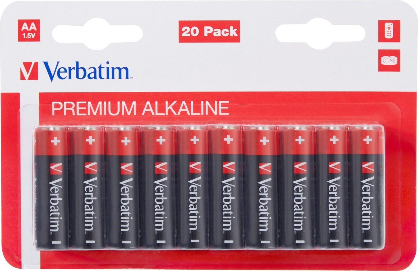 Verbatim Verbatim Batterie Alkaline, Mignon, AA, LR06, 1.5V Premium, Retail Bl Batterie von Verbatim