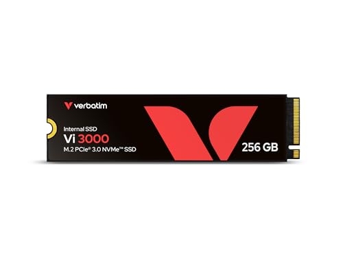 Verbatim Vi3000 NVMe M.2 SSD 256 GB, internes SSD-Laufwerk mit PCIe Gen 3 Schnittstelle, bis zu 3.100 MB/s Lesegeschwindigkeit, kompakt und leistungsstark für PC und Laptop, schwarz Verbatim Vi3000 NVMe M.2 SSD 256 GB, internes SSD-Laufwerk mit PCIe Gen 3 Schnittstelle, bis zu 3.100 MB/s Lesegeschwindigkeit, kompakt und leistungsstark für PC und Laptop, schwarz von Verbatim