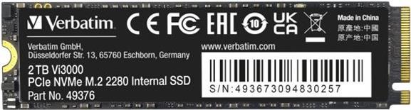 Verbatim Vi3000 - SSD - High Endurance - 2TB - NVMe - intern - M.2 2280 (M.2 2230) - PCIe 3.0 x4 (49376) von Verbatim