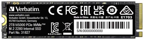 Verbatim Vi5000 2TB Interne M.2 PCIe NVMe SSD 2280 M.2 NVMe PCIe 4.0 x4 Retail 31827 von Verbatim