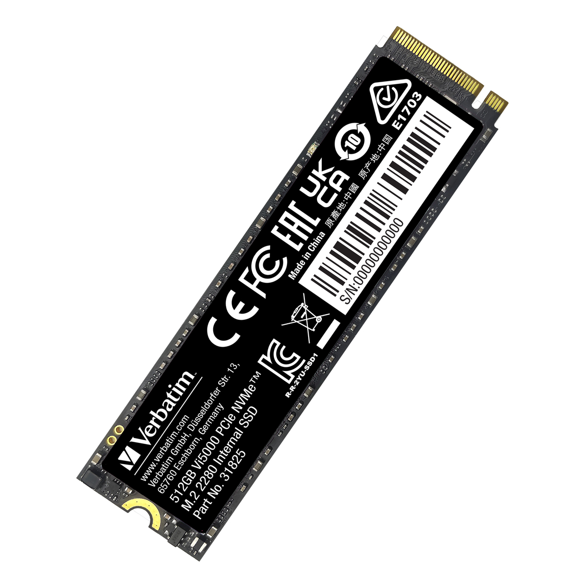 Verbatim Vi5000 SSD 512GB M.2 2280 PCIe Gen4 Internes Solid-State-Module von Verbatim