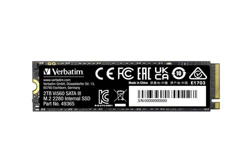 Verbatim Vi560 S3 2TB Interne M.2 SATA SSD 2280 M.2 SATA 6 Gb/s, SATA III Retail 49365 von Verbatim