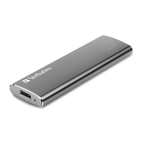 Verbatim Vx500 SSD, 120 GB, Spacegrau, 29 g, Externe SSD, USB 3.0 SSD, leichte SSD extern, für Windows & Mac OS X, tragbares Laufwerk, USB-C, Hochgeschwindigkeits-Flashspeicher von Verbatim