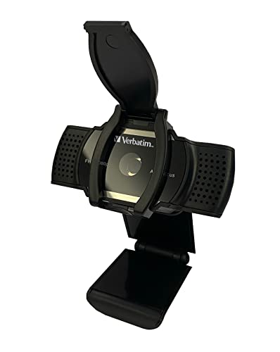 Verbatim Webcam mit Mikrofon, externe Kamera für Computer oder Laptop mit Full HD 1080 p Autofokus, für Video-Calls im Homeoffice oder als Streaming Cam von Verbatim