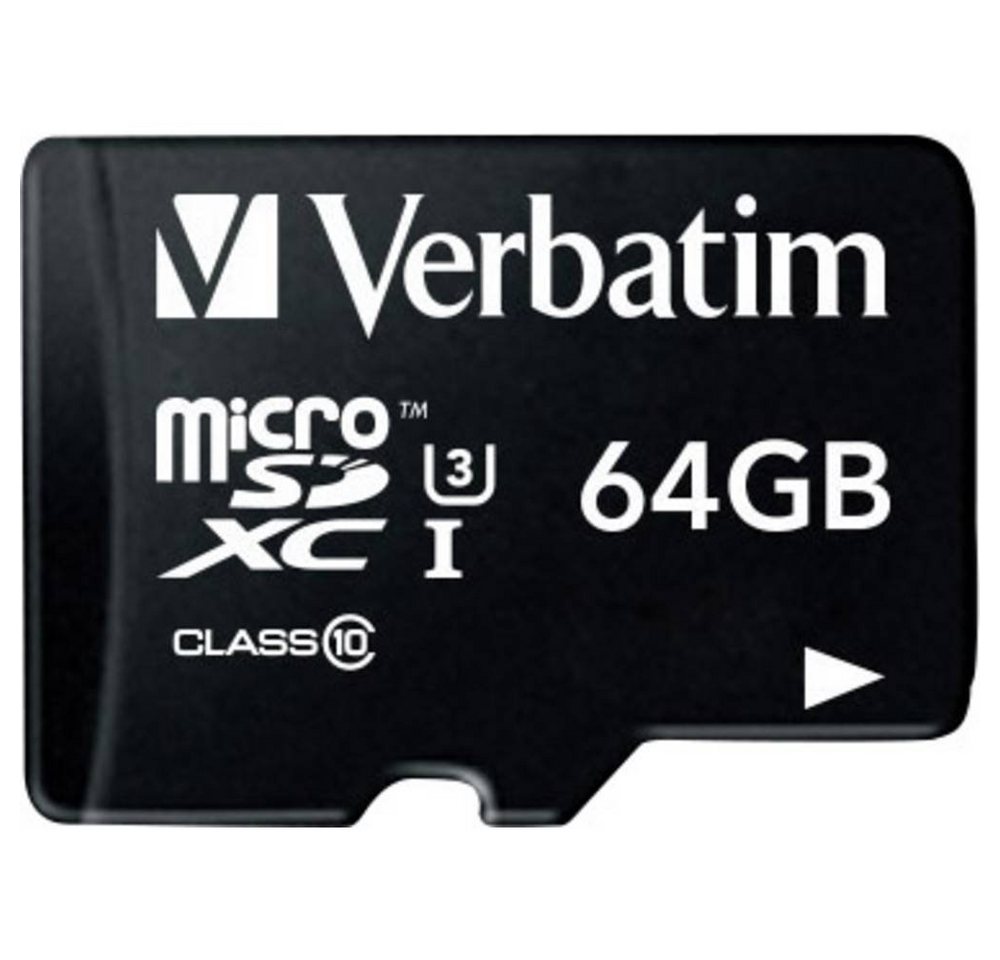 Verbatim microSDXC-Karte 64GB CL 10 UHS-I Speicherkarte (inkl. SD-Adapter) von Verbatim