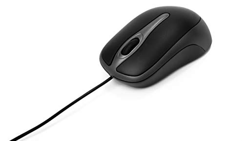 Verbatim optische Desktop-Maus, USB-2.0 und USB-3.0, optische USB-Maus mit 1000 dpi, für Laptop, Notebook, PC und MAC, Computermaus mit Kabel für Rechts- und Linkshänder, schwarz von Verbatim