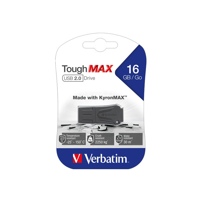 VerbatimUSB 2.0 Stick 16GB, ToughMAX, schwarz von Verbatim