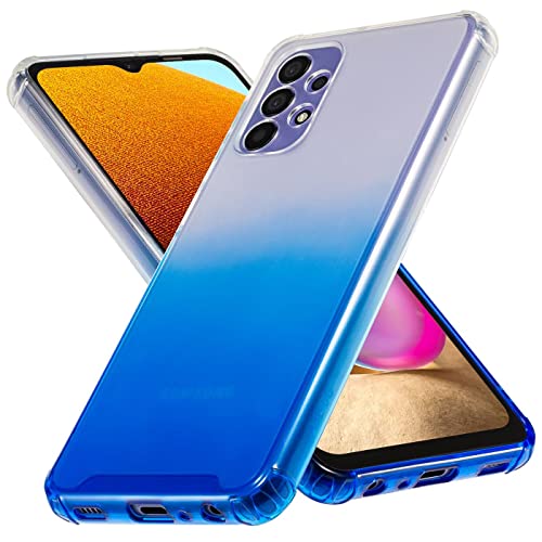Verco Farbwechsel Hülle für Samsung Galaxy A32 5G, Schutzhülle Handy Cover Transparent mit Farbverlauf und Kameraschutz Slim Case, Blau von Verco