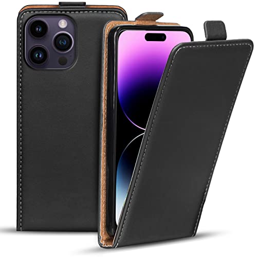 Verco Flip Cover für iPhone 15 Pro Max Case, Flipstyle Schutzhülle für iPhone 15 Pro Max Hülle Tasche vertikal klappbare Handyhülle, Schwarz von Verco