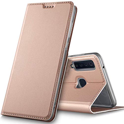 Verco Handyhülle für Galaxy A9 [2018], Premium Handy Flip Cover für Samsung Galaxy A9 Hülle [integr. Magnet] Book Case PU Leder Tasche, Rosegold von Verco