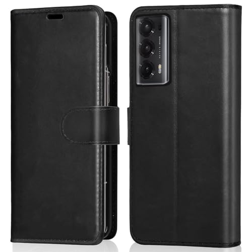 Verco Handyhülle für Honor Magic V2 Hülle, Bookcase Tasche Flipcover für Honor Magic V2 Case [Kartenfächer/Aufstellfunktion], Schwarz von Verco