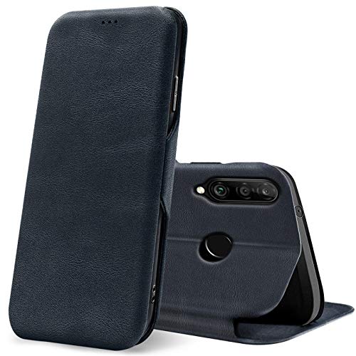 Verco Handyhülle für Huawei P30 Lite, Bookstyle Premium Handy Flip Cover für P30 Lite Hülle [integr. Magnet] Book Case PU Leder Tasche, Blau von Verco
