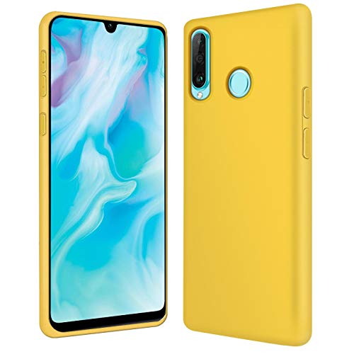 Verco Handyhülle für Huawei P30 Lite Hülle Silikon, Flex TPU Gel [weiches Innenfutter] Case für Huawei P30 Lite Schutzhülle Stoßfest, Gelb von Verco