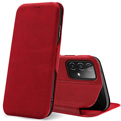 Verco Handyhülle für Samsung A33 5G, Premium Handy Flip Cover für Samsung Galaxy A33 5G Hülle [integr. Magnet] Book Case Tasche, Rot von Verco