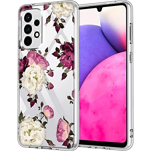 Verco Handyhülle für Samsung A33 5G Case, Premium Muster Handy Cover für Samsung Galaxy A33 5G Hülle weiches Flexibles TPU Case, Rose Weiss pink Verco Handyhülle für Samsung A33 5G Case, Premium Muster Handy Cover für Samsung Galaxy A33 5G Hülle weiches Flexibles TPU Case, Rose Weiss pink von Verco