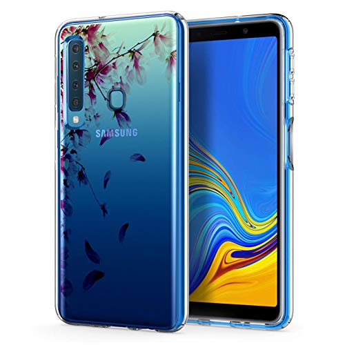 Verco Handyhülle für Samsung A9 (2018) Case, Premium Muster Handy Cover für Samsung Galaxy A9 2018 Hülle weiches Flexibles TPU Case, Rosa Veilchen von Verco
