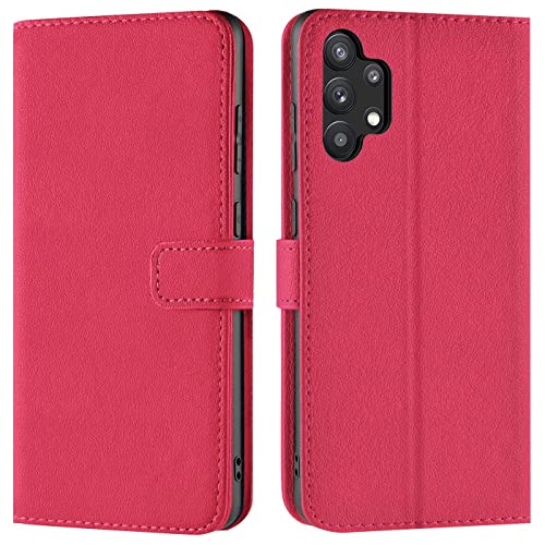 Verco Handyhülle für Samsung Galaxy A13 4G Hülle, Bookcase Tasche Flipcover für Samsung A13 Case [Kartenfächer/Aufstellfunktion], Pink von Verco