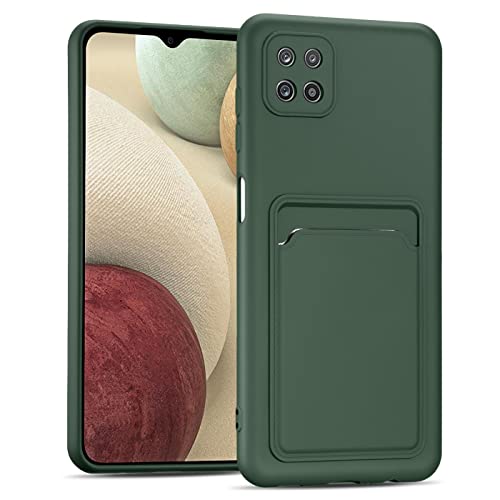 Verco Handyhülle für Samsung Galaxy A22 5G Case Silikon, Handy Cover mit Kartenfach Dünne Schutzhülle für Samsung A22 5G Hülle - Army Green von Verco