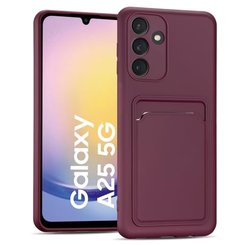Verco Handyhülle für Samsung Galaxy A25 5G Case Silikon, Handy Cover mit Kartenfach Dünne Schutzhülle für Samsung A25 5G Hülle - Raspberry Lila von Verco