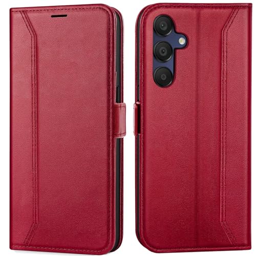 Verco Handyhülle für Samsung Galaxy A55 5G, Premium Klapphülle Handy Flip Case für Samsung A55 5G Hülle Book Case Tasche, Rot Verco Handyhülle für Samsung Galaxy A55 5G, Premium Klapphülle Handy Flip Case für Samsung A55 5G Hülle Book Case Tasche, Rot von Verco