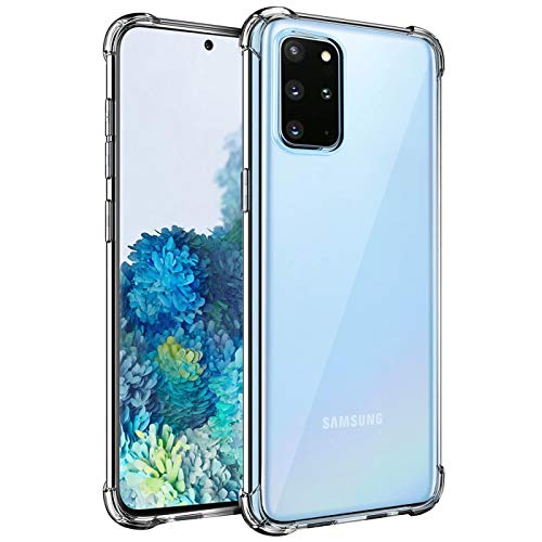 Verco Handyhülle für Samsung Galaxy S20+, Anti Shock Schutzhülle für Samsung Galaxy S20 Plus Hülle Silikon [Display- & Kameraschutz] Weiche Flexible TPU Hülle, Transparent von Verco