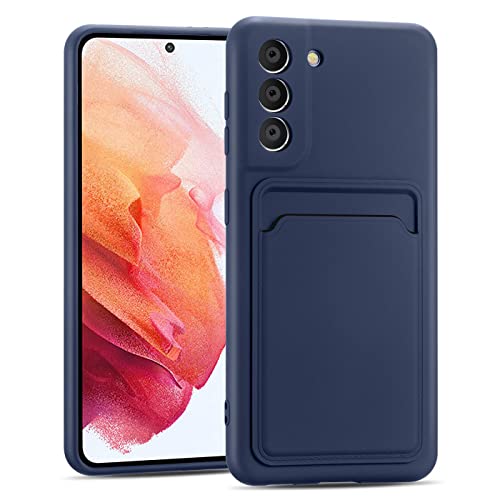 Verco Handyhülle für Samsung Galaxy S21 Case Silikon, Handy Cover mit Kartenfach Dünne Schutzhülle für Samsung S21 Hülle - Blau Verco Handyhülle für Samsung Galaxy S21 Case Silikon, Handy Cover mit Kartenfach Dünne Schutzhülle für Samsung S21 Hülle - Blau von Verco