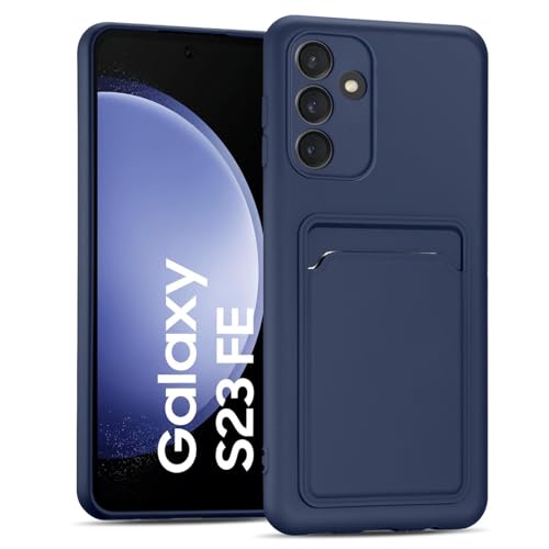 Verco Handyhülle für Samsung Galaxy S23 FE Case Silikon, Handy Cover mit Kartenfach Dünne Schutzhülle für Samsung S23 FE 5G Hülle - Blau von Verco