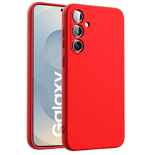 Verco Handyhülle für Samsung Galaxy S25 Hülle, Case Silikon Gel [weiches Innenfutter] Schutzhülle für Samsung S25 Case stoßfest, Rot von Verco