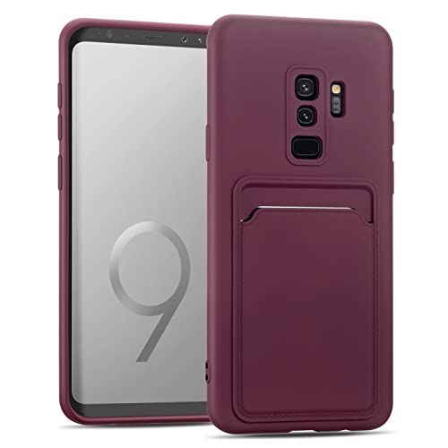 Verco Handyhülle für Samsung Galaxy S9 Plus Case Silikon, Handy Cover mit Kartenfach Dünne Schutzhülle für Samsung S9+ Hülle - Raspberry Lila von Verco