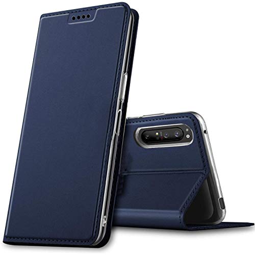 Verco Handyhülle für Sony Xperia 1 II, Premium Handy Flip Cover für Sony Xperia 1 II Hülle [integr. Magnet] Book Case PU Leder Tasche, Blau von Verco