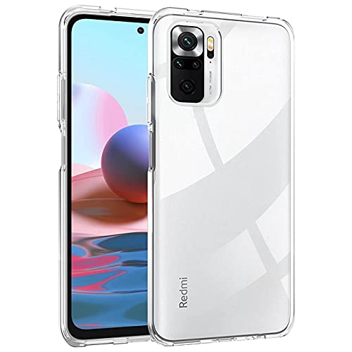 Verco Handyhülle für Xiaomi Redmi Note 10 Case, 4G Handy Cover für Redmi Note 10 Hülle Transparent Dünn Klar Silikon, durchsichtig von Verco