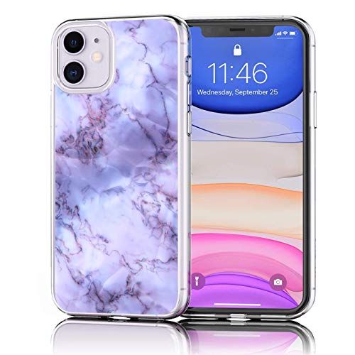 Verco Handyhülle für iPhone 11 Case, Premium Muster Handy Cover für Apple iPhone 11 Hülle weiches Flexibles TPU Case (6,1 Zoll), Purple Marmor von Verco