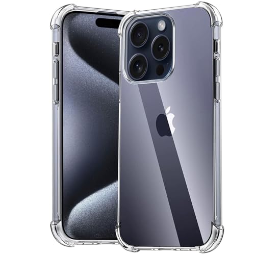 Verco Handyhülle für iPhone 15 Pro Max Case, Anti Shock mit extra Kantenschutz Schutzhülle für iPhone 15 Pro Max Hülle Transparent von Verco