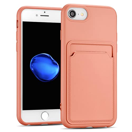 Verco Handyhülle für iPhone SE 2 Case Silikon, iPhone 7/8/SE 2020 Handy Cover mit Kartenfach Dünne Schutzhülle für iPhone 8 Hülle - Rosa von Verco