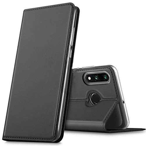 Verco Handyhülle kompatibel mit P30 Lite, Premium Handy Flip Cover für Huawei P30 Lite Hülle [integr. Magnet] Case Tasche, Schwarz von Verco