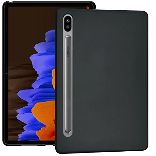 Verco Hülle für Samsung Galaxy Tab S7+, Schutzhülle Tablet Tasche Silikon Case Slim Cover [12.4 Zoll T970 / T975], Schwarz von Verco