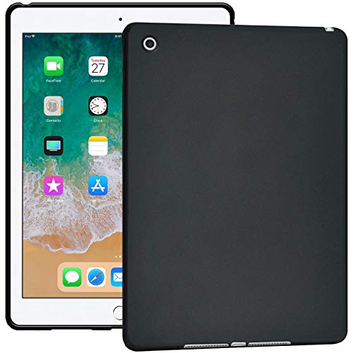 Verco Hülle für iPad 2018/2017 9.7, Schutzhülle Tablet Tasche Silikon Cover (iPad 6 Generation) [Modell: A1893 / A1954], Schwarz von Verco