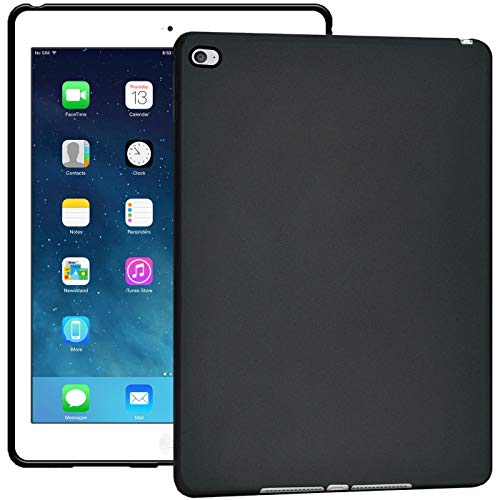 Verco Hülle für iPad Air 2 (2014), Schutzhülle Tablet Tasche Silikon Cover [Modell: A1566 / A1567], Schwarz von Verco