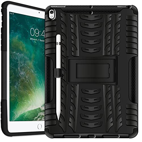 Verco Hülle für iPad Pro 10.5, Outdoor Schutzhülle Armor Tablet Case Cover [2017 Modell], Schwarz von Verco
