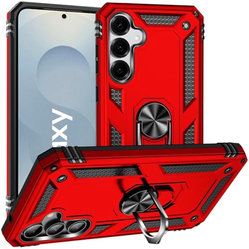 Verco Hybrid Armor Shield Case für Samsung Galaxy S25 Plus Hülle, extrem robust mit Magnet Fingerring Halter Handyhülle für Samsung S25+ Panzerhülle, Rot Verco Hybrid Armor Shield Case für Samsung Galaxy S25 Plus Hülle, extrem robust mit Magnet Fingerring Halter Handyhülle für Samsung S25+ Panzerhülle, Rot von Verco