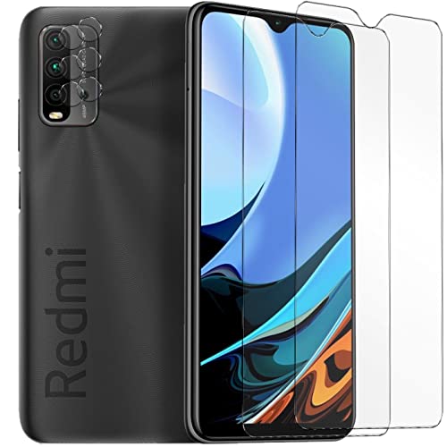 Verco Panzerglas für Xiaomi Redmi 9T Schutzfolie, [Spar-Set 4in1, 2X Displayschutz, 2X Kameraschutz] Panzerfolie für Redmi 9T Folie von Verco