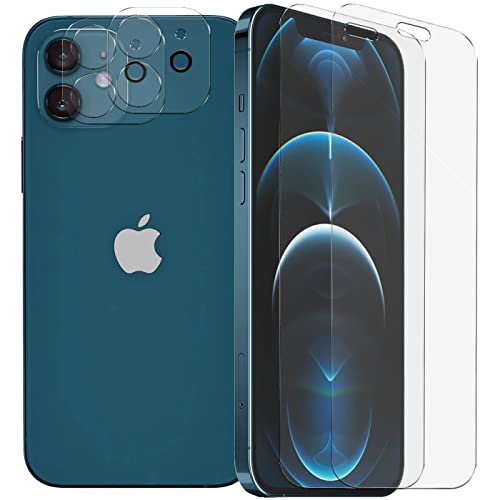 Verco Panzerglas für iPhone 12 Mini Schutzfolie, [Spar-Set 4in1, 2X Displayschutz, 2X Kameraschutz] Panzerfolie für Apple iPhone 12 Mini Folie von Verco