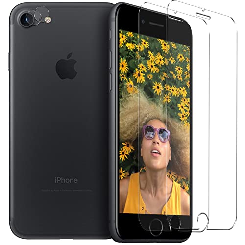 Verco Panzerglas für iPhone SE 2 Schutzfolie, iPhone 7/8 Panzerglas [Spar-Set 4in1, 2X Displayschutz, 2X Kameraschutz] Panzerfolie für Apple iPhone SE 2. Generation Folie von Verco