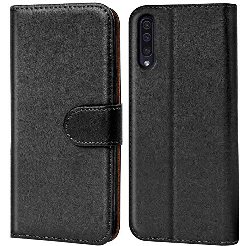 Verco Samsung Galaxy A30s Hülle, Handyhülle für Samsung A30s Tasche PU Leder Flip Case Schutzhülle Brieftasche - Schwarz von Verco