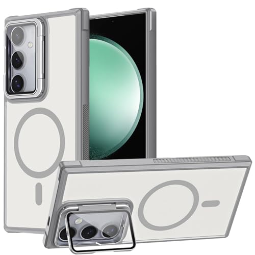 Verco Schutzhülle für Samsung Galaxy S23 FE Hülle Magnetisch, Hybrid Case mit klappbaren Kameraschutz Glas Scheibe Handyhülle durchscheinend Matt grau Verco Schutzhülle für Samsung Galaxy S23 FE Hülle Magnetisch, Hybrid Case mit klappbaren Kameraschutz Glas Scheibe Handyhülle durchscheinend Matt grau von Verco