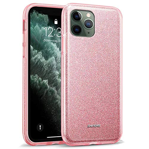 Verco Schutzhülle für iPhone 11 Pro Case, Glitzer Motiv Handyhülle für Apple iPhone 11 Pro Hülle Silikon TPU Cover [5.8 Zoll], Rosè von Verco