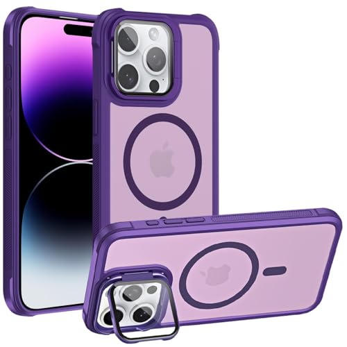 Verco Schutzhülle für iPhone 14 Pro Hülle Magnetisch, Hybrid Case mit klappbaren Kameraschutz kompatibel mit MagSafe Handyhülle durchscheinend Matt lila Verco Schutzhülle für iPhone 14 Pro Hülle Magnetisch, Hybrid Case mit klappbaren Kameraschutz kompatibel mit MagSafe Handyhülle durchscheinend Matt lila von Verco