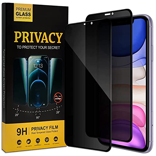 Verco Sichtschutz Full Screen Privacy Glas für iPhone 11 Panzer Schutz Glas Folie Anti-Spy Schutzfolie, 2 Stück von Verco