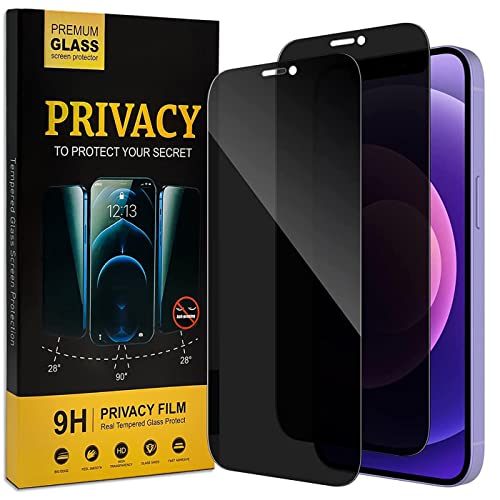 Verco Sichtschutz Full Screen Privacy Glas für iPhone 12 Mini Panzer Schutz Glas Folie Anti-Spy Schutzfolie, 2 Stück von Verco