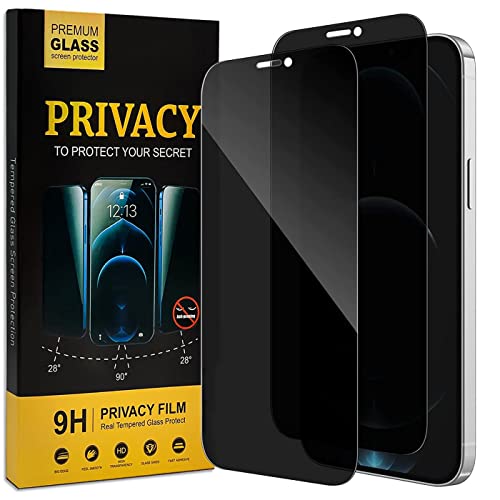 Verco Sichtschutz Full Screen Privacy Glas für iPhone 12 Pro Max Panzer Schutz Glas Folie Anti-Spy Schutzfolie, 2 Stück von Verco